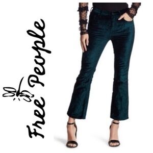 Free People Forrest Green Velvet Jeans